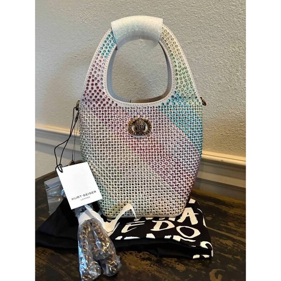 Kurt Geiger London Small Chelsea Crystal Hobo Crossbody -NWT - Picture 2 of 5